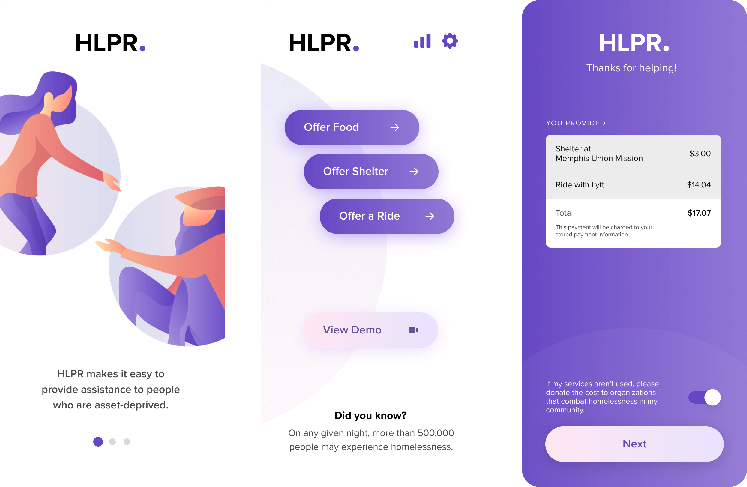 An app designed to help you give to asset-deprived people.